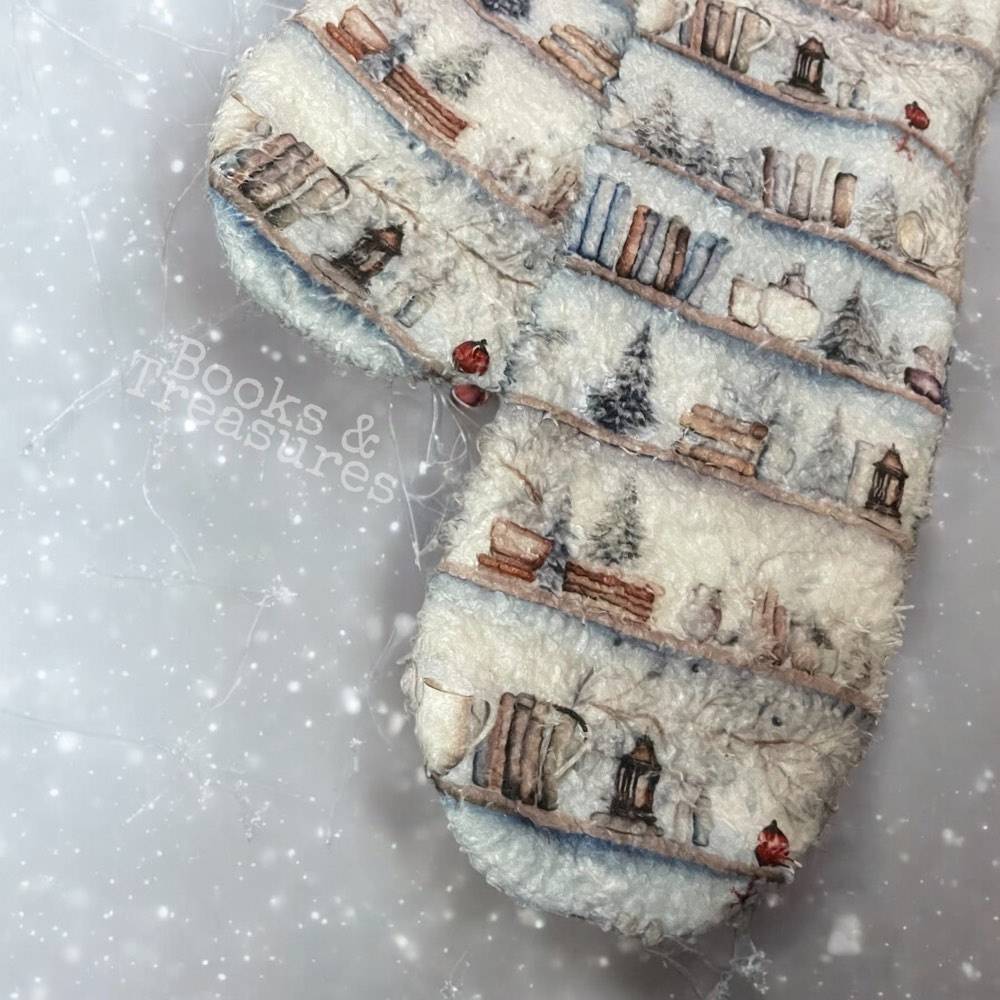 Bookish Fuzzy Holiday Socks Book Lover Gift