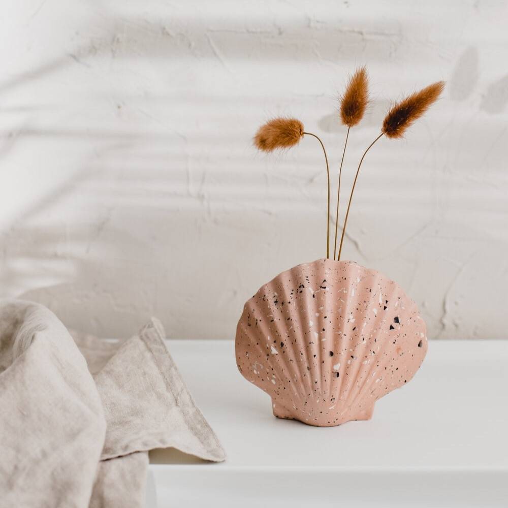 Terrazzo scallop shell vase kit from Badger & Birch