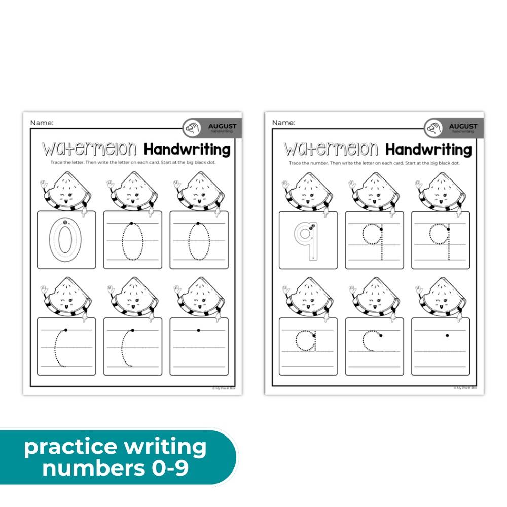 PRINT-AT-HOME: August Handwriting Workbook