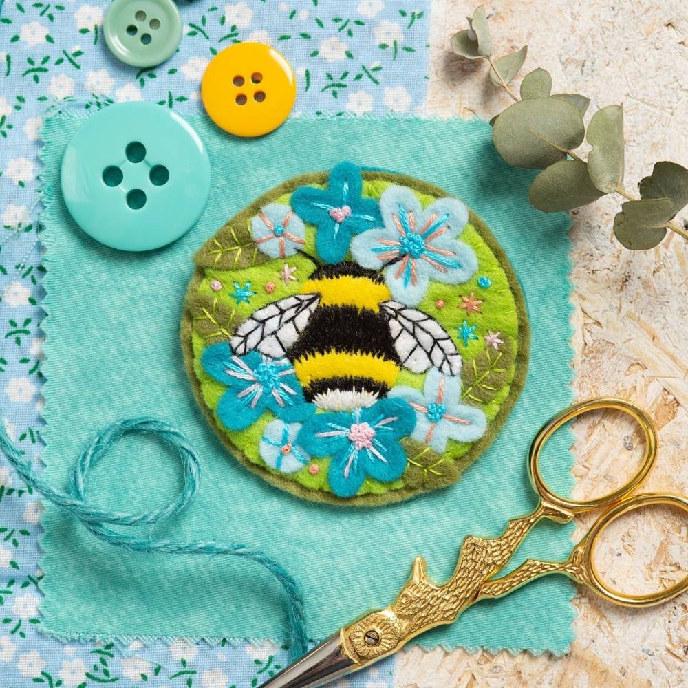 Felt bee brooch kit from Hawthorn Handmade