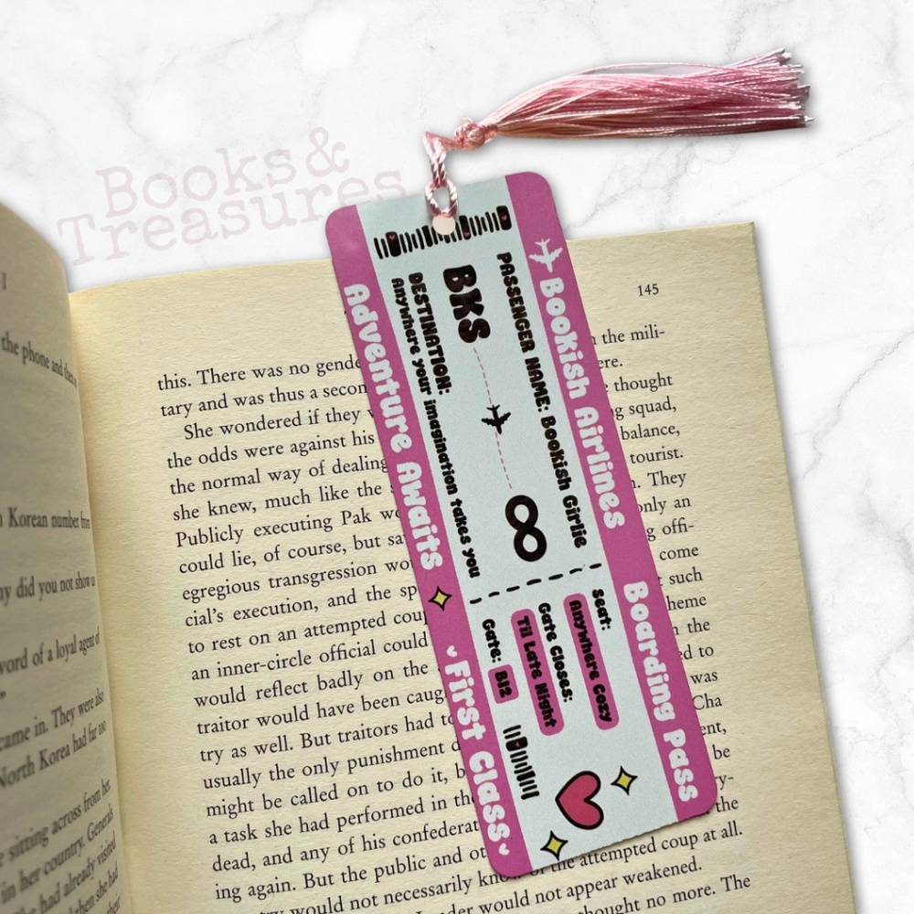 Bookish Airlines Metal Bookmark