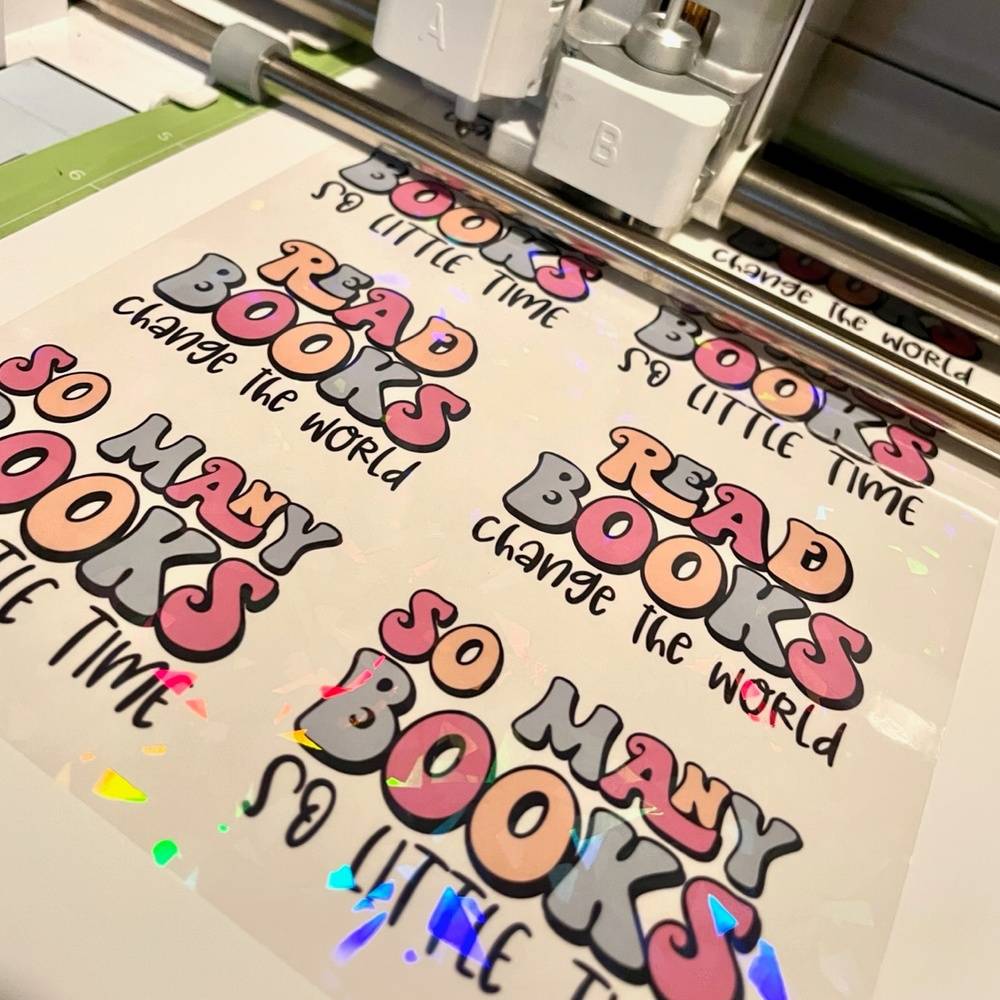 Holographic Retro Bookish Vinyl Stickers