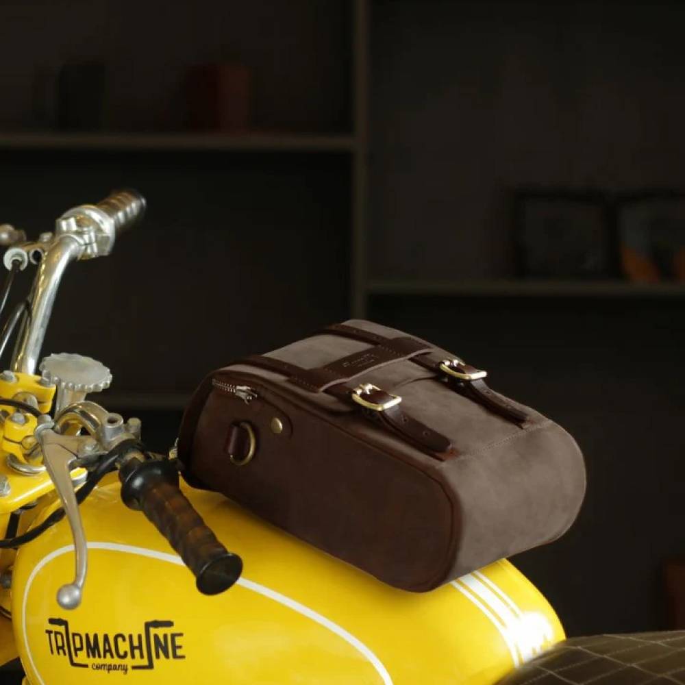 Trip Machine Leather Tank & Tail Bag - Brown