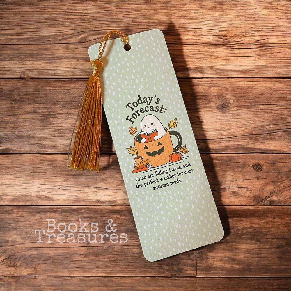 Autumn Fall Forecast Ghost Metal Bookmark