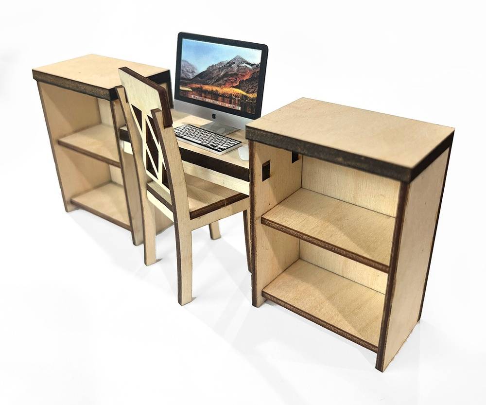 Miniature Computer Desk and Chair