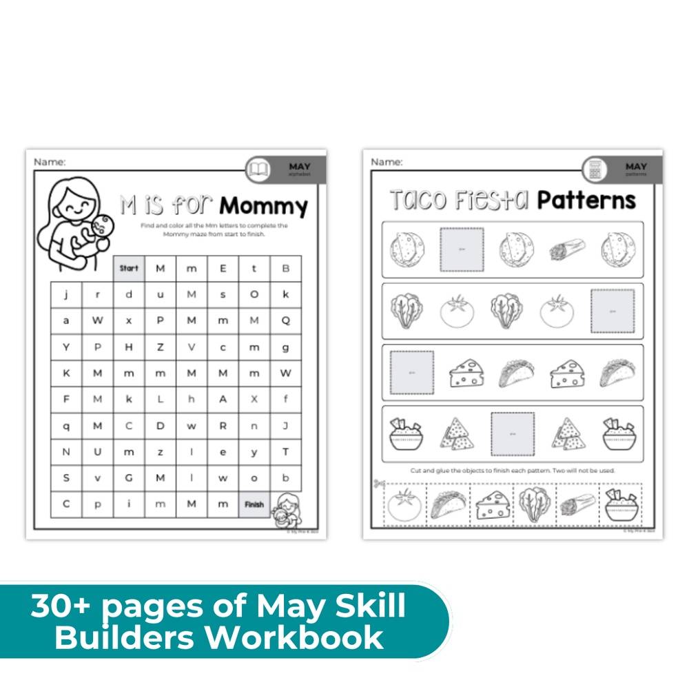 PRINT-AT-HOME BUNDLE: May Skill Builders and Handwriting Workbook