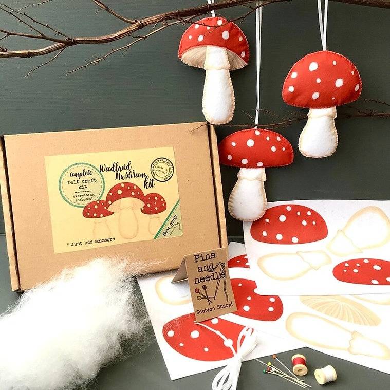 Felt hanging mushroom kit from Windswept Girlie