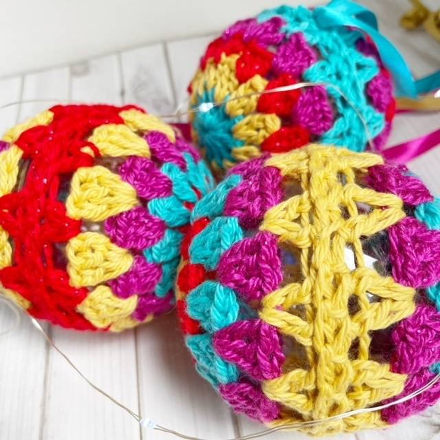 Crochet baubles kit from The Secret Crocheter