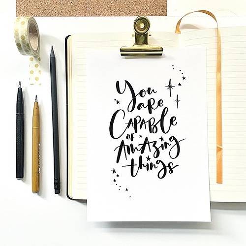 Brush pen lettering kit from Jen Roffe