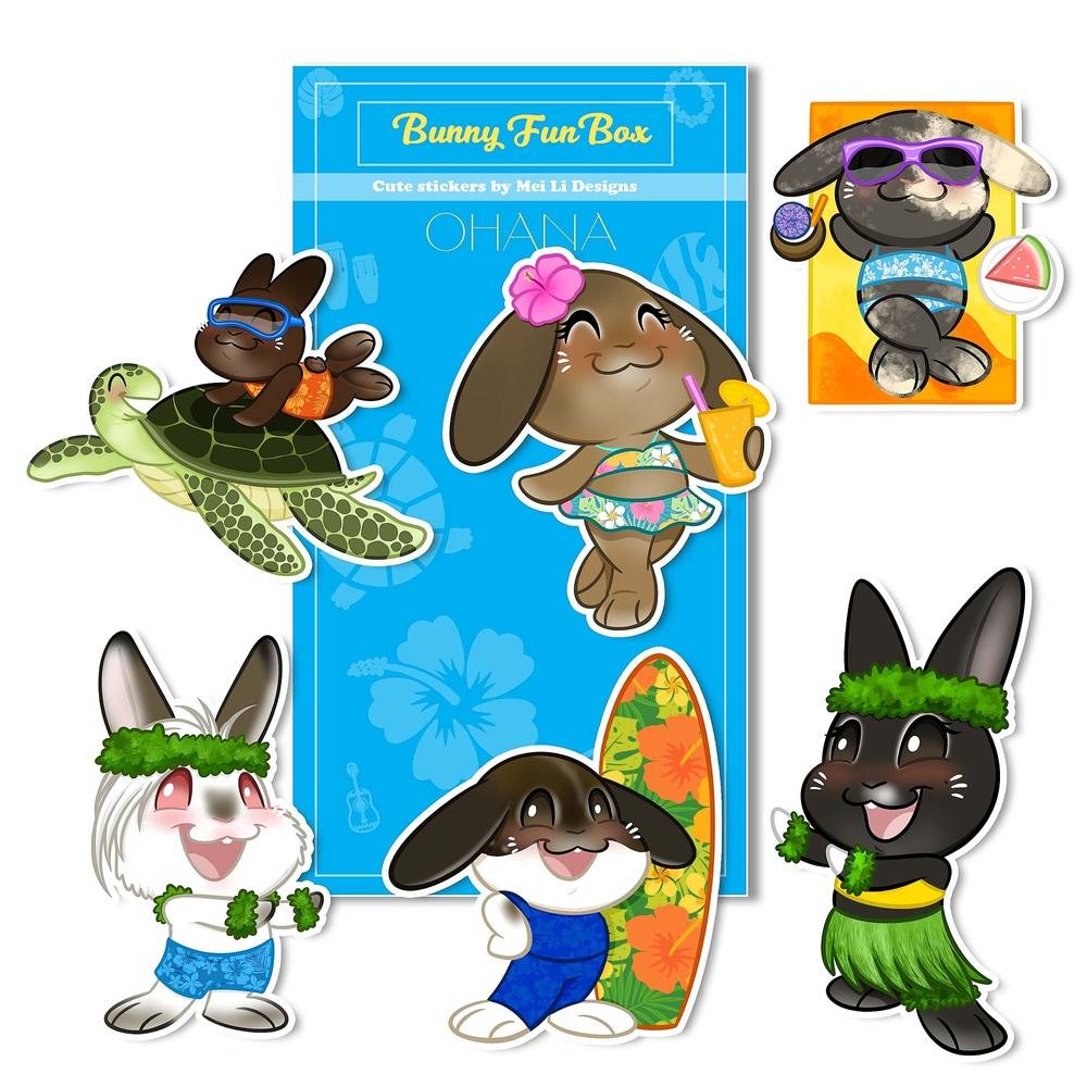 Ohana Bunnies Vinyl Stickers