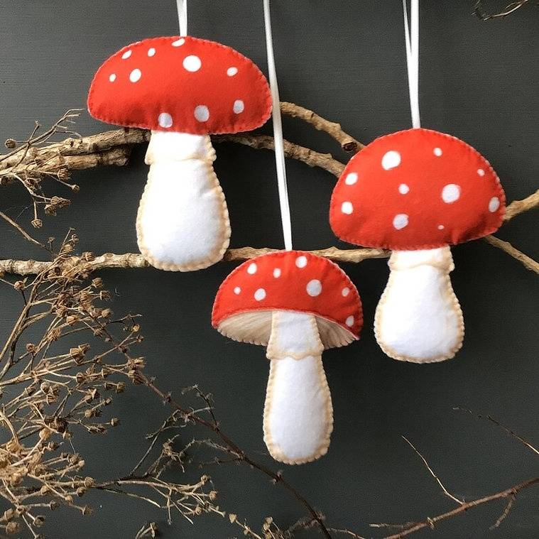 Felt hanging mushroom kit from Windswept Girlie