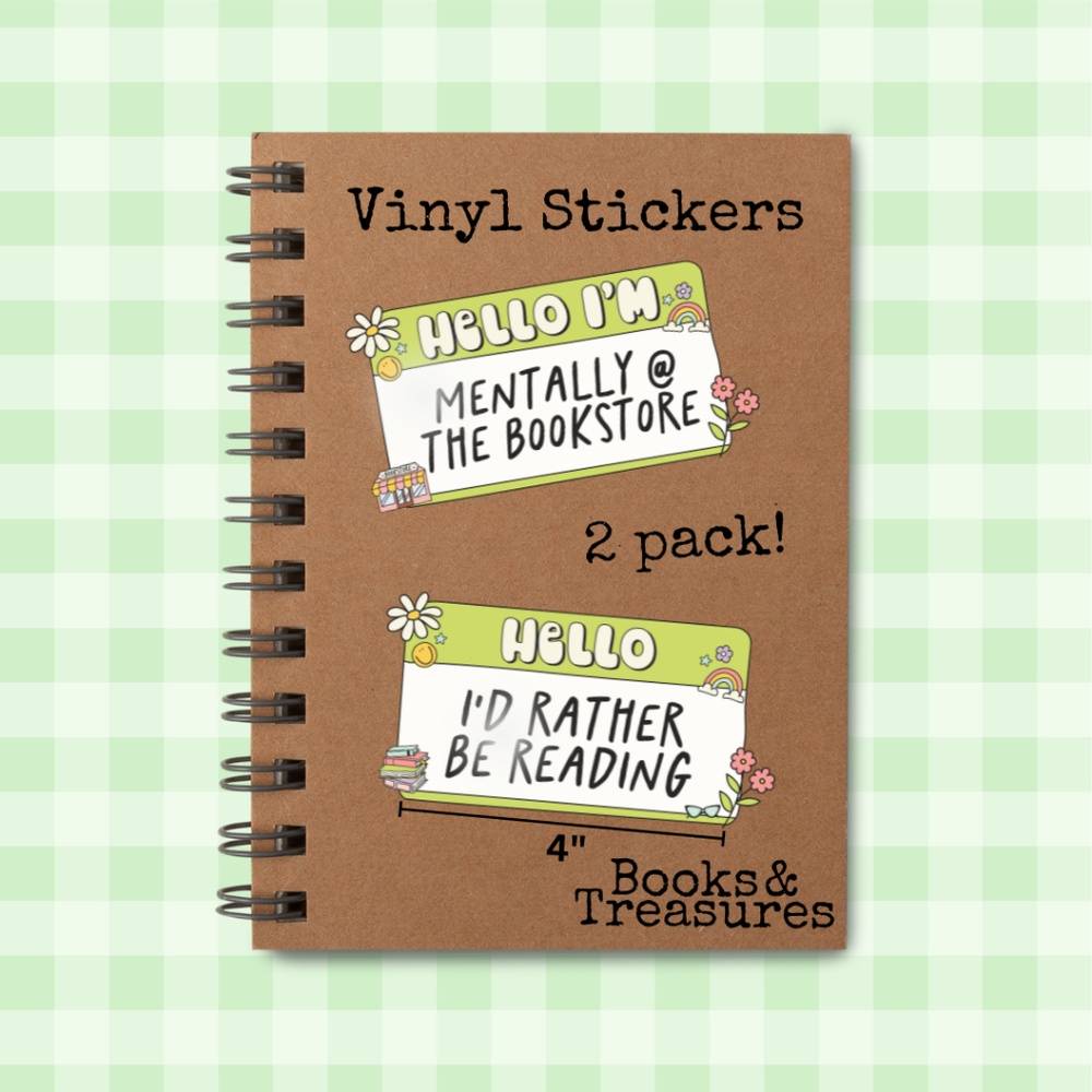 Hello I'm A Book Nerd Sticker Set Green