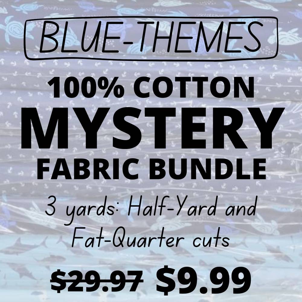 BLUES--Mystery Cotton Fabric Bundle