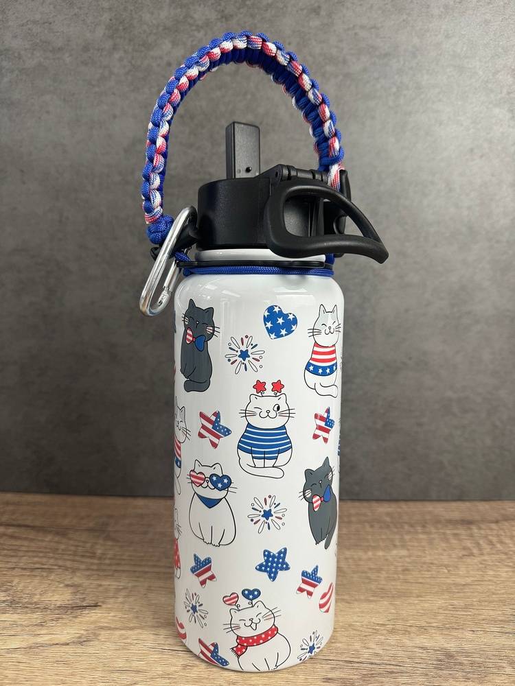 32oz Hydro Tumbler With Patriotic Cats