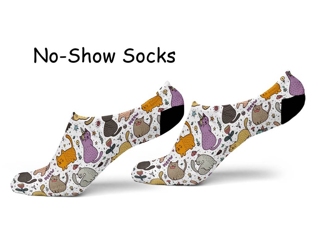 Ankle Socks With Cute Fun Cat Print