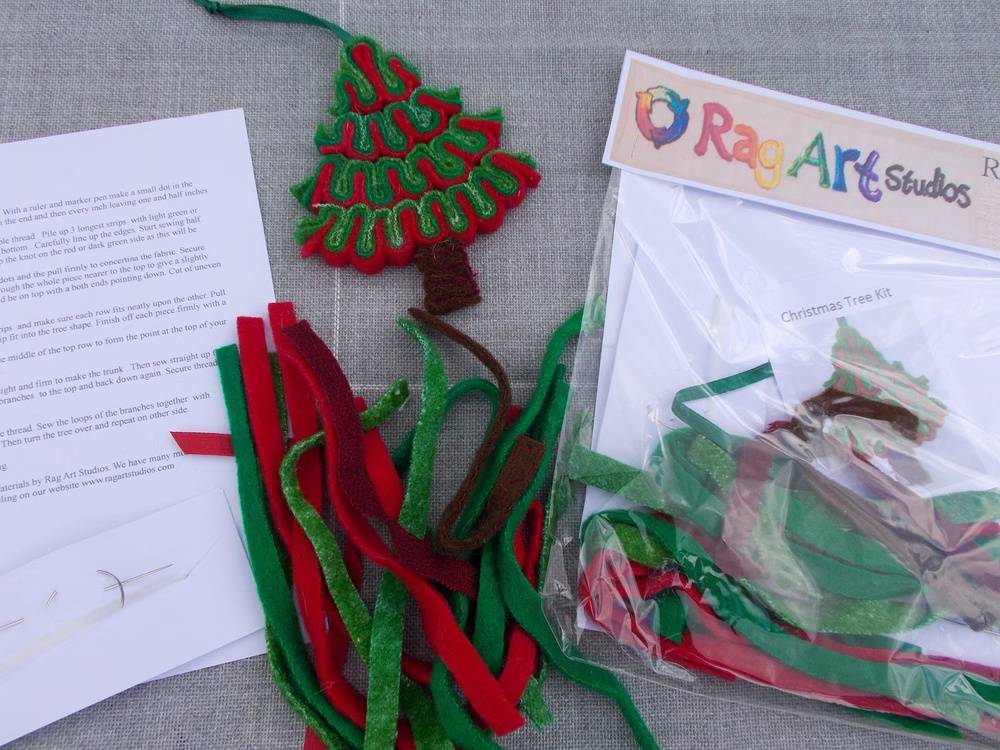 Standing wool Christmas tree kit from Rag Art Studios