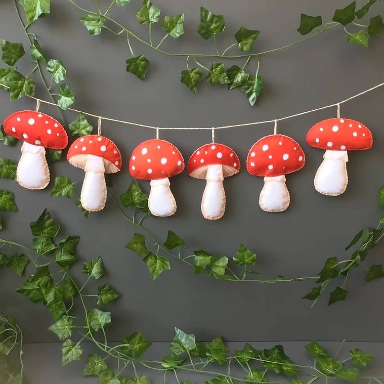 Felt hanging mushroom kit from Windswept Girlie