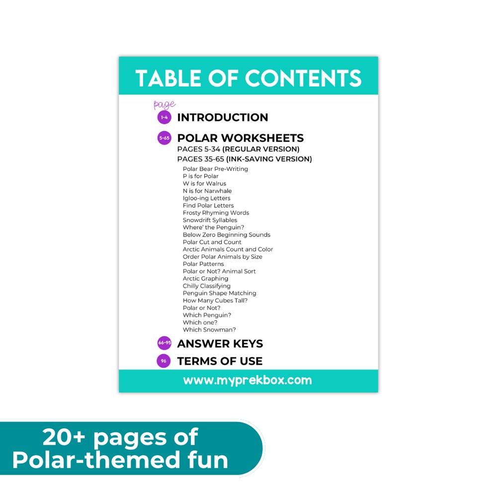 PRINT AT HOME: Polar Preschool Fun Pack