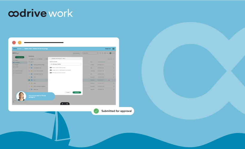 Oodrive Work : Création d'un lien de partage