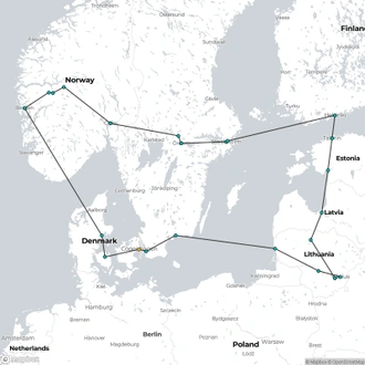 tourhub | Expat Explore Travel | Ultimate Scandinavia & The Baltics | Tour Map