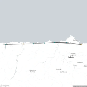 tourhub | The Natural Adventure | Camino del Norte: Gijón to Ribadeo | Tour Map