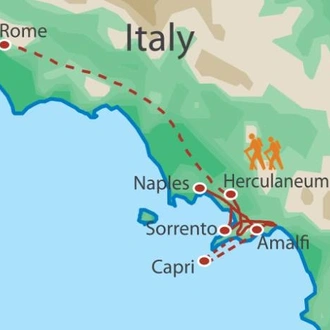 tourhub | UTracks | Rome and the Amalfi Coast on Foot | Tour Map