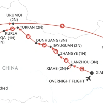tourhub | Wendy Wu | Silk Road Explorer | Tour Map