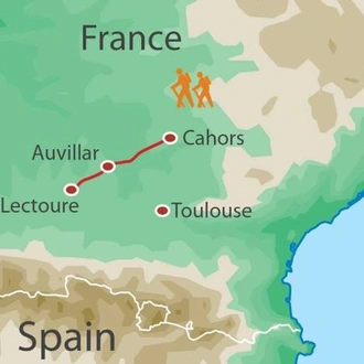 tourhub | UTracks | The Way of St James - Cahors to Lectoure | Tour Map
