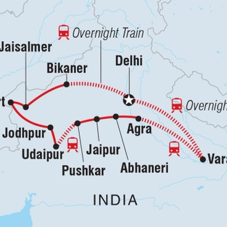 tourhub | Intrepid Travel | North India Revealed | Tour Map