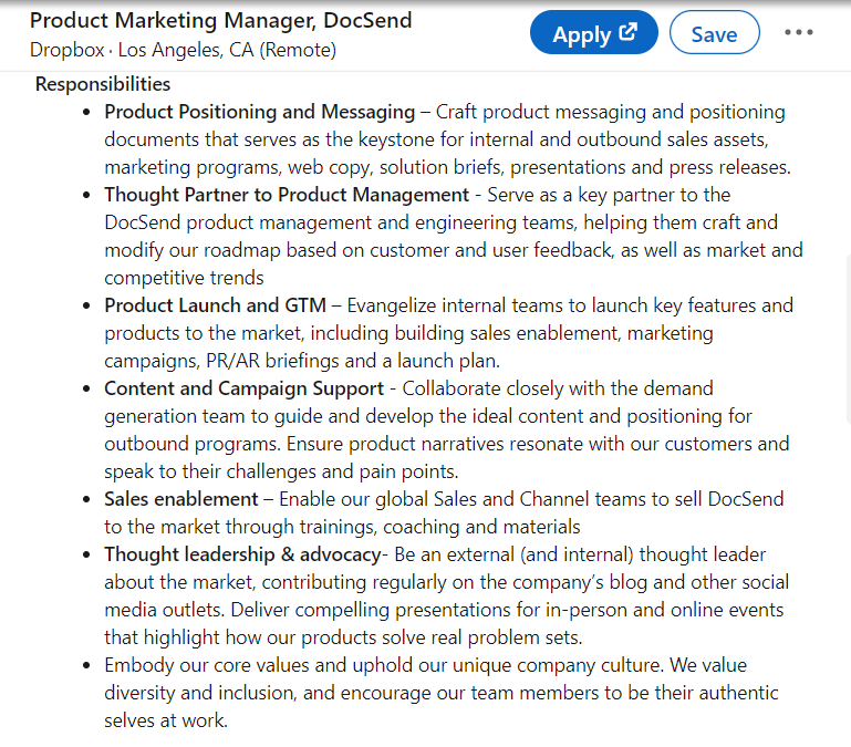 Product Marketing Manager Job Description Skills And Responsibilities