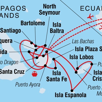 tourhub | Intrepid Travel | Galapagos Voyager: Central Islands (Grand Queen Beatriz) | Tour Map