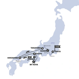 tourhub | Contiki | Japan Unrivaled | Tour Map