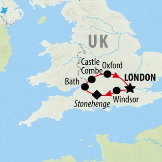 tourhub | On The Go Tours | Heart of England Express (Hotel) - 2 days | Tour Map
