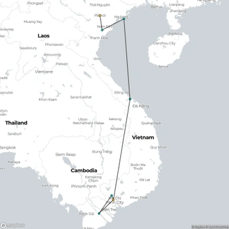 tourhub | Mr Linh's Adventures | Heritage sites of Vietnam 12 days 11 nights | Tour Map