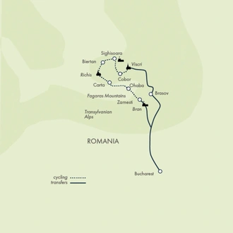 tourhub | Exodus Adventure Travels | Cycle Romania | Tour Map