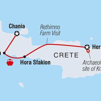 tourhub | Intrepid Travel | Crete Family Holiday | Tour Map