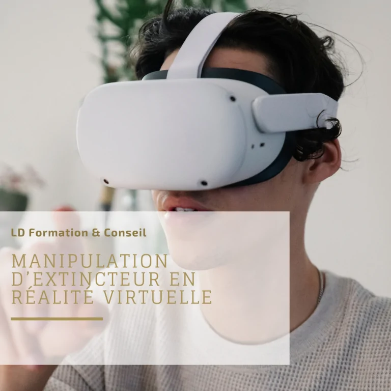 Représentation de la formation : Manipulation d'extincteurs en réalité virtuelle