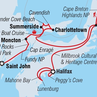 tourhub | Intrepid Travel | Best of the Canadian Maritimes | Tour Map
