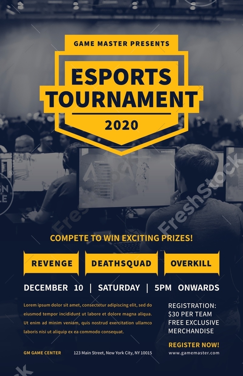 Poster Esports Tournament – FreshStock