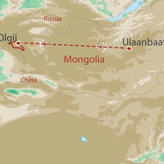 tourhub | World Expeditions | Mongolian Tavan Bogd Trek | Tour Map