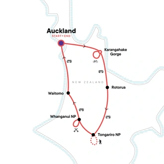 tourhub | G Adventures | New Zealand – North Island Multisport | Tour Map