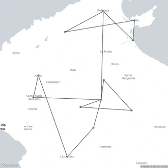 tourhub | The Natural Adventure | Cycling in Mallorca: Sineu to Pollença | Tour Map