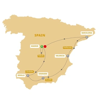 tourhub | Trafalgar | Spanish Wonder End Madrid | Tour Map