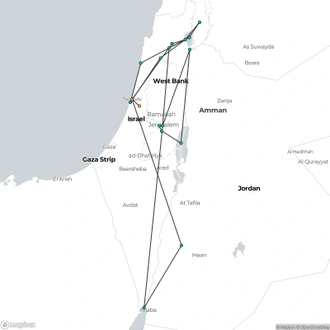 tourhub | Consolidated Tour Operators | Heritage of the Holyland & Petra | Tour Map