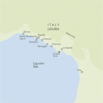 tourhub | Exodus | Walks of the Cinque Terre and Portofino | Tour Map