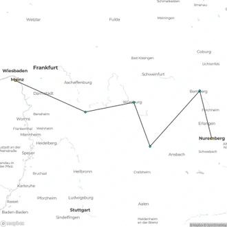 tourhub | Riviera Travel | Medieval Germany River Cruise for solo travellers - MS George Eliot | Tour Map