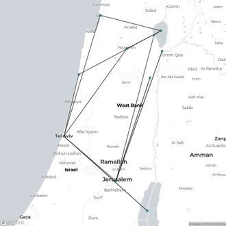 tourhub | Holiday Travel | 8 Days Highlights of Israel | Tour Map