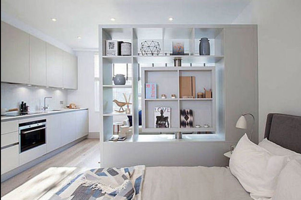 desain minimalis di desain apartemen studio minimalis