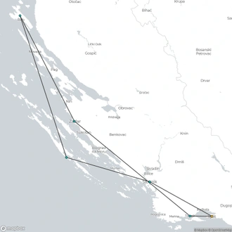 tourhub | Riviera Travel | Split, Rab and Undiscovered Islands of the North Yacht Cruise for solo travellers - MS Il Mare | Tour Map