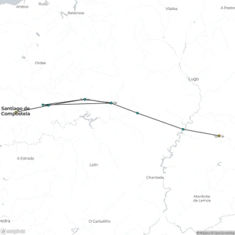 tourhub | The Natural Adventure | Camino Frances Last 100 km: Sarria to Santiago in 8 Days | Tour Map